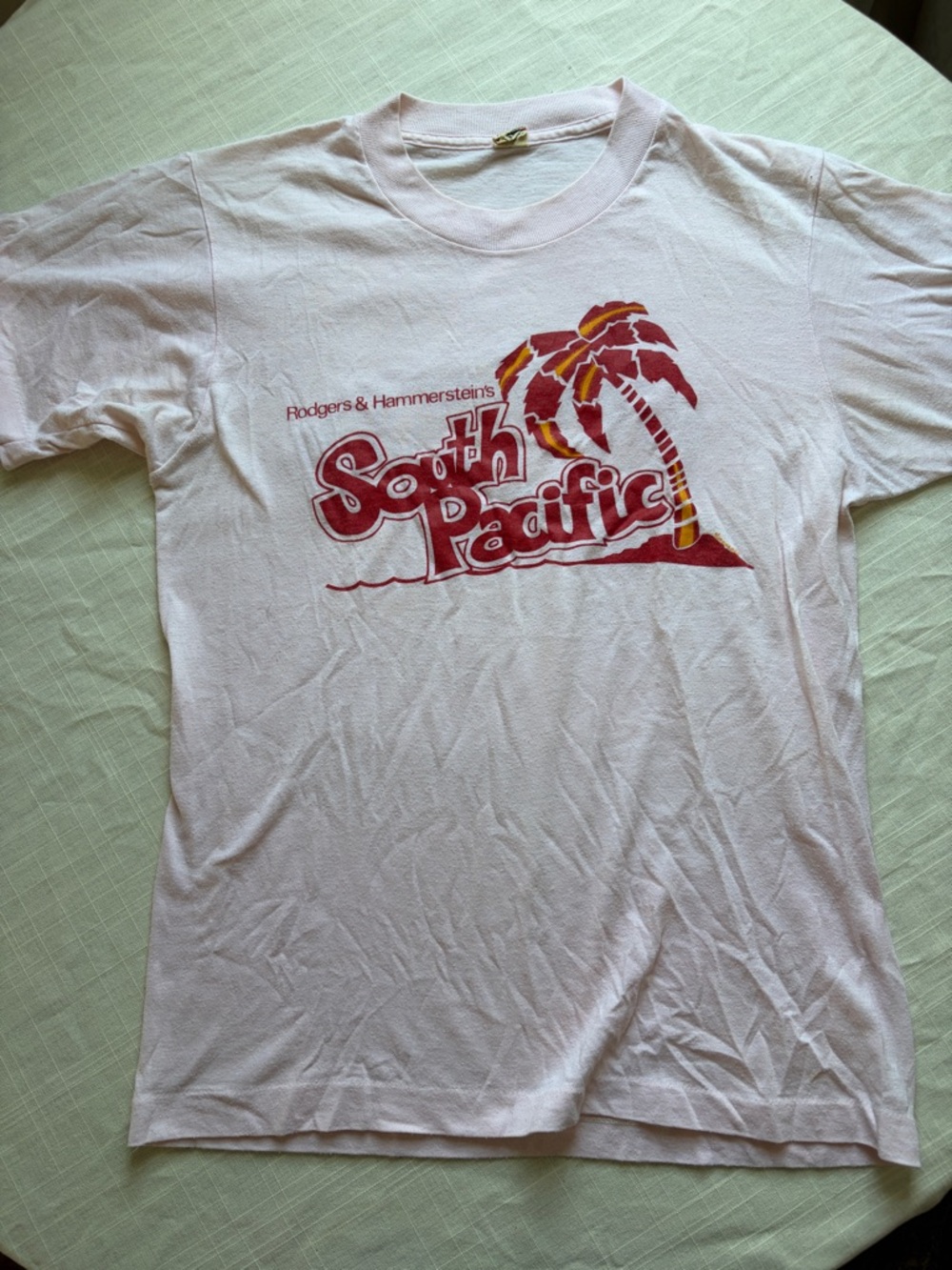 Vintage Screen Stars Light Pink South Pacific Graphic Tee - Back “Jennifer”